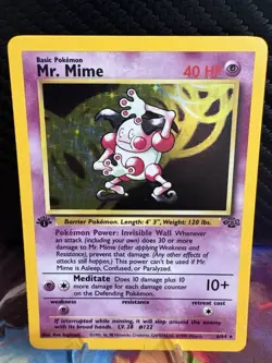 Pokemon Jungle Mr. Mime Holo Rare 6/64 1st Edition LP WOTC Vintage 1999 - Image 1