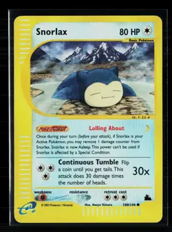 Pokemon 2003 Skyridge Snorlax #100/144 Reverse Holo - Image 1