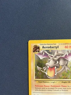 Aerodactyl 1/62 Fossil Set Holo Rare Pokemon Card 1999 WOTC TCG - HP - Image 3