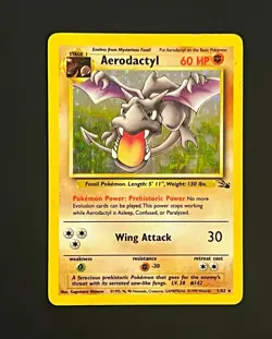 1999 WOTC Pokemon TCG Fossil Aerodactyl 1/62 Holo Rare HP-MP - Image 1