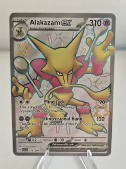 Alakazam ex 215/091 Paldean Fates Full Art Shiny Rare Holo Pokemon Card NM - Image 1