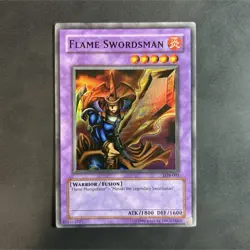 Flame Swordsman LOB-003 Yu-Gi-Oh! Super Rare Unlimited LP Vintage 2002 - Image 1