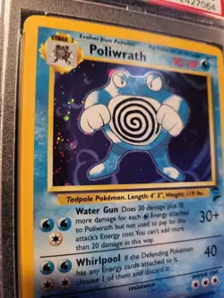 2000 Pokemon Poliwrath 15/130 Base Set 2 Rare Holo PSA 9 MINT SWIRL - Image 3