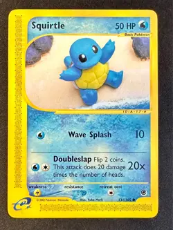 Squirtle 131/165 2002 Expedition Pokemon Card TCG Yuka Morii Non Holo - VLP - Image 1