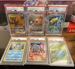 Lot Of Pokemon PSA 8 & 9 Cards. Pikachu and Zekrom GX, Ivysaur & More.. - Image 1