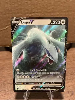Pokemon Lugia v TCG 138/195 Sword & Shield Silver Tempest Holo NM/Mint Card - Image 1