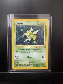 Pokemon TCG Scyther Holo Rare Card 17/130 WOTC Base Set 2 - Image 1