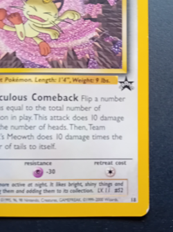 Pokemon Card: Wizards Black Star Promo: Team Rocket's Meowth 18 - Image 5