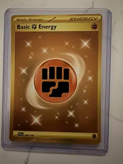 Pokemon Scarlet & Violet Basic Fighting Energy Gold Holo Hyper Rare Card 258/198 - Image 1