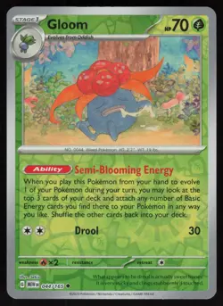 Reverse Holo Gloom 044/165 SV: Scarlet & Violet 151 Pokemon TCG Card - Image 1
