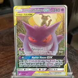Pokemon Gengar & Mimikyu GX Team Up Holo Card 53/181 Ultra Rare SM - Image 2
