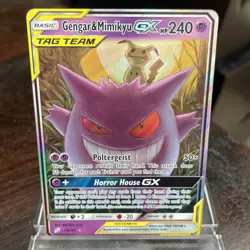 Pokemon Gengar & Mimikyu GX Team Up Holo Card 53/181 Ultra Rare SM - Image 5