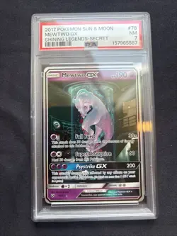 Mewtwo GX Full Art Holo Secret Rare Card Shining Legends Series 78/73 PSA 7 - Image 1