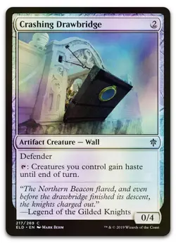 Crashing Drawbridge #217 (Foil) (LP) Throne of Eldraine ELD Magic MTG - Image 1
