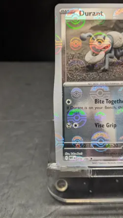 Pokemon SV White Flare Durant Pokeball MISCUT ERROR 070 Holo Black Bolt - Image 2