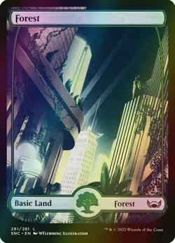 MTG Forest (281) Full Art Foil ** Streets of New Capenna ** English - Image 1