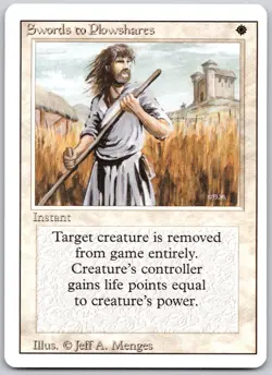 Swords to Plowshares Uncommon Revised Edition Magic: The Gathering LP - Image 1