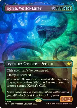 Koma, World-Eater Foil Borderless Foundations NM MTG - Image 1