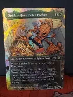 Spider-Ham, Peter Porker (Borderless) 201 Marvel's Spider-Man Foil NM - Image 1