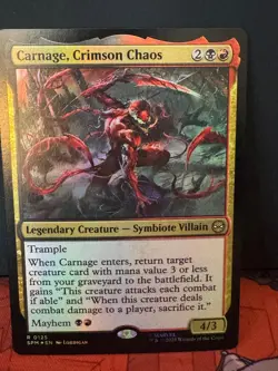 Carnage, Crimson Chaos 125 Rare Marvel's Spider-Man Magic: The Gathering Foil NM - Image 1