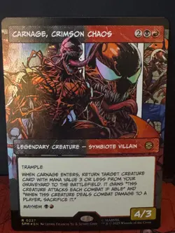 Carnage, Crimson Chaos (Borderless) 227 Marvel's Spider-Man Foil NM - Image 1