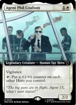 Agent Phil Coulson (FOIL + Extended Art) 402 Marvel Super Heroes MTG NM - Image 1