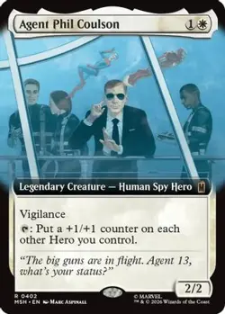 Agent Phil Coulson (FOIL + Extended Art) 402 Marvel Super Heroes MTG NM - Image 3