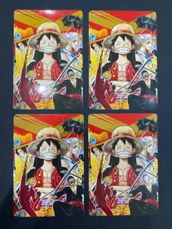 One Piece Luffy NatsuComi 2022 Double Sticker-x4 Eiichiro Oda Japan unpeeled - Image 1