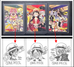 One Piece Luffy NatsuComi 2022 Double Sticker-x4 Eiichiro Oda Japan unpeeled - Image 3