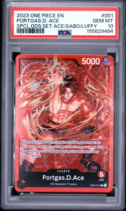 2023 ONE PIECE PROMOS SPECIAL GOODS SET -ACE/SABO/LUFFY- PORTGAS D. ACE PSA 10 - Image 1