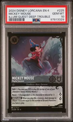 2024 DISNEY LORCANA EN 4-URSULA'S RETURN MICKEY MOUSE - PLAYFUL SORCERER PSA 10 - Image 1