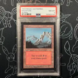PSA 8 - Alpha Mountain MTG Magic the Gatering 1993 - Image 1
