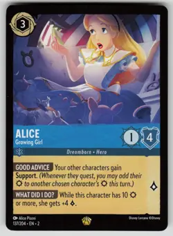 Alice - Growing Girl Legendary Rise of the Floodborn 137/204 Disney Lorcana NM - Image 1