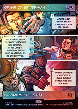 NM Borderless Foil Origin of Spider-Man, MTG, Marvel's Spider-Man, Magic, 218 - Image 1