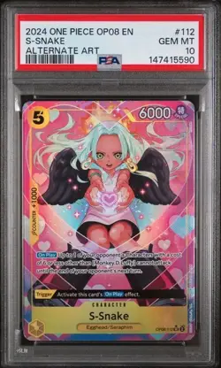 2024 One Piece Op08-Two Legends #112 S-Snake Alternate Art PSA 10 - Image 1