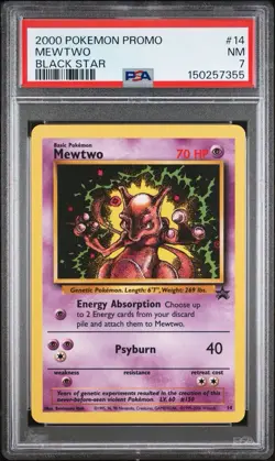 Pokemon Mewtwo TCG 2000 Movie Black Star Promo #14 PSA 7 - Image 1
