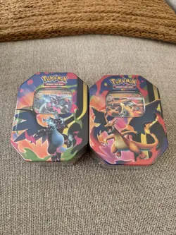 Pokemon TCG - Mega Charizard X and Y ex Tin (Set of 2 Tins) - Brand New Sealed - Image 1