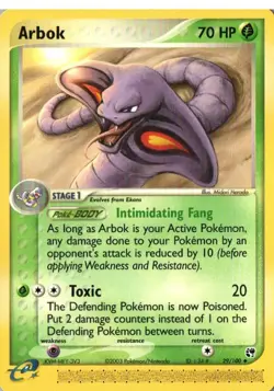 Pokemon TCG EX Sandstorm Arbok 29/100 NM - Image 1