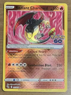 Pokemon TCG Radiant Charizard Holo Card Pokemon Go 011/078 - READ DESCRIPTION!!! - Image 1