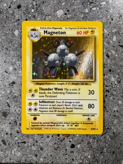 Pokemon TCG Cards Magneton 9/102 Base Set Holo Rare EXC - Image 1
