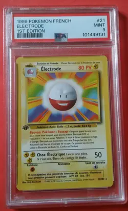 1999 French 1st Edition Pokemon - Rare Electrode card PSA grade 9 - Image 1
