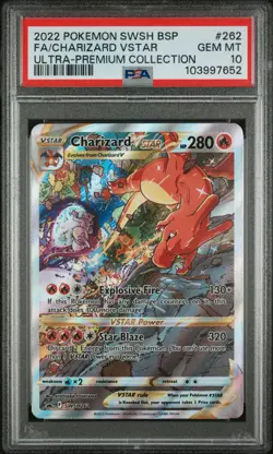 2022 POKEMON SWSH BLACK STAR PROMO #262 FULL ART/CHARIZARD VSTAR PSA 10 - Image 1