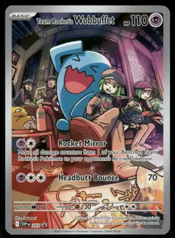 Team Rocket's Wobbuffet 203 Promo Holo NM Pokemon SV: Scarlet & Violet Promo Car - Image 1