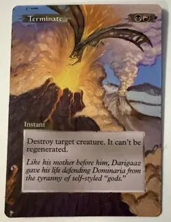 Magic The Gathering MTG Custom Altered Hand Painted TERMINATE Card! - Image 1