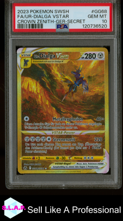 FA/UR-DIALGA VSTAR CROWN ZENITH-GER-SECRET POKEMON SWSH 2023 GG68 PSA 10 - Image 1