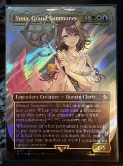 Yuna, Grand Summoner (Borderless) (Surge Foil) Commander: Final Fantasy Foil - Image 1
