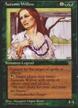 4x MTG Autumn Willow, Heavy Play, English Homelands - Image 1