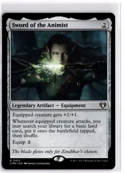 Sword of the Animist Commander Masters 413 LP x1 MTG Magic: the Gathering - Image 1