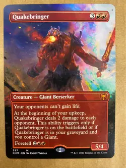 MTG 1x BORDERLESS Quakebringer # 297 Kaldheim Magic the Gathering Card x1 NM - Image 1