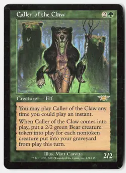 Caller of the Claw 121 Rare Legions Magic: The Gathering Lightly Played - Image 1